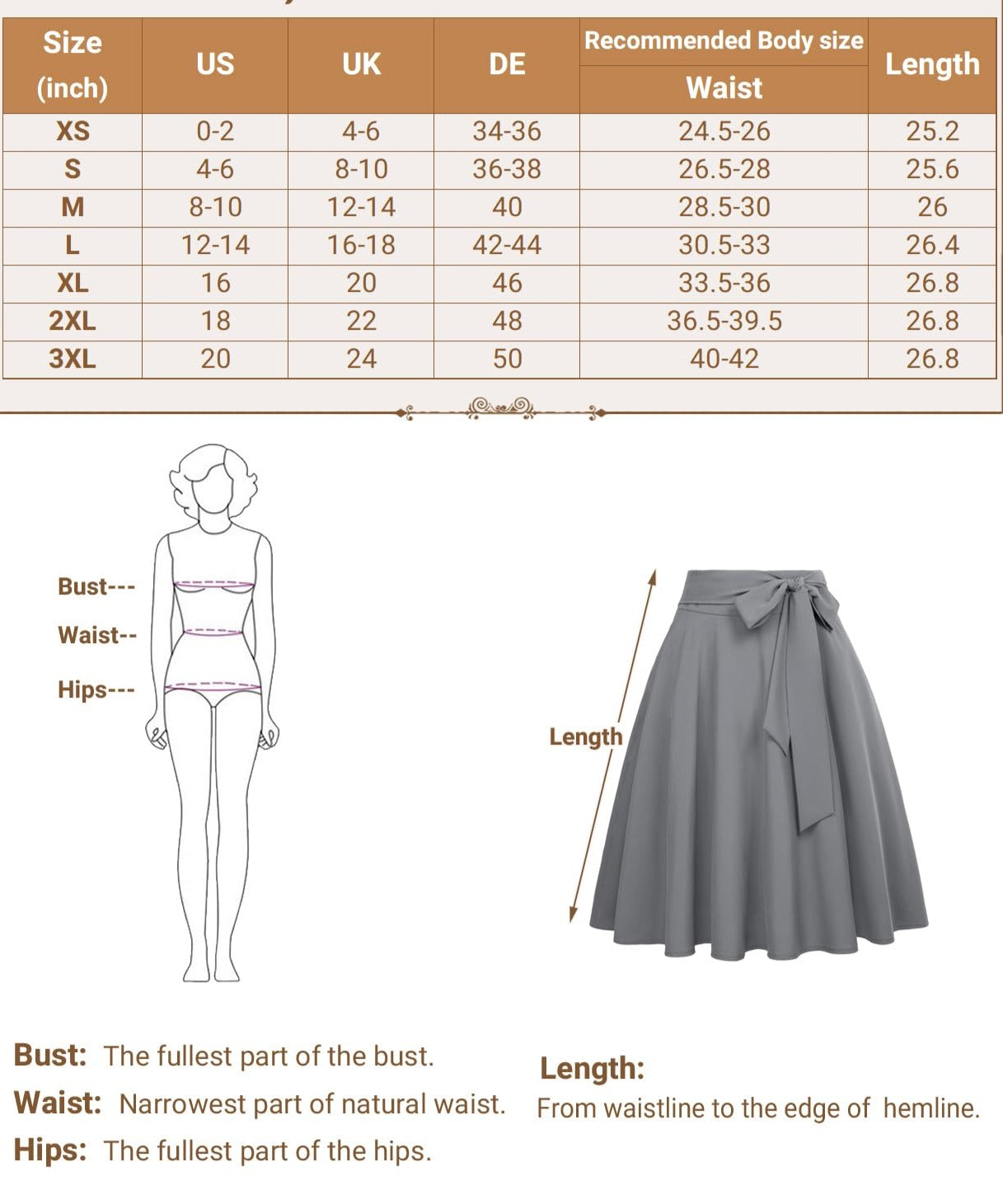 Women's High Waist A-Line Midi Skirt Pleated Pockets Skirts with Belt Black-1 Size XL